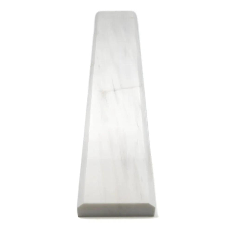 Snow White Polished Marble Corner Shelves 4x36 closeup 3