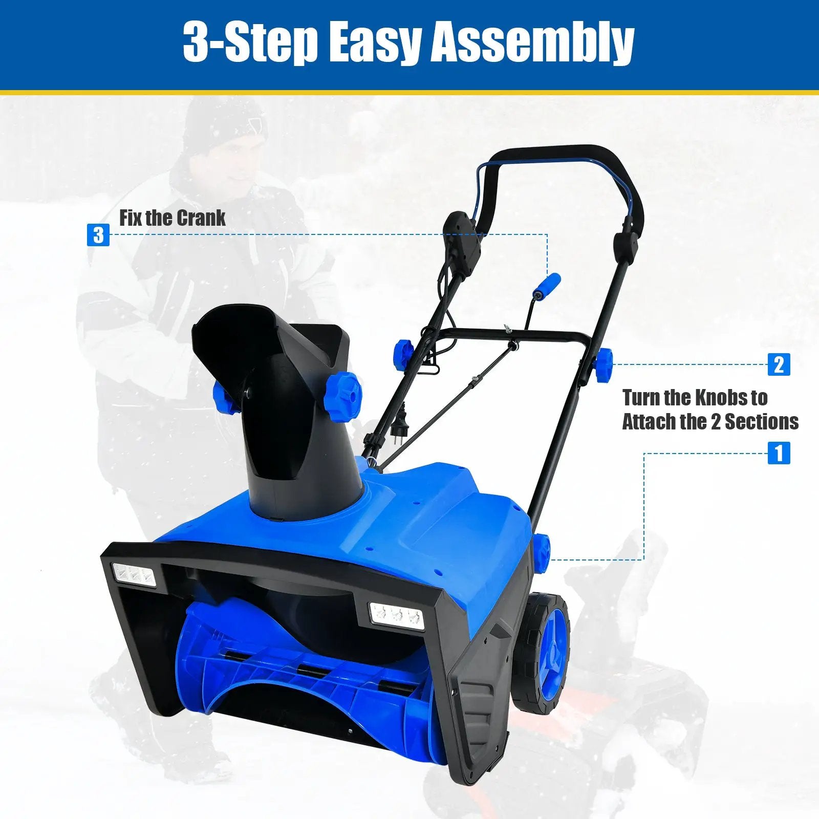 20 Inch 120V 15Amp Electric Snow Thrower with 180¬∞ Rotatable Chute by DirectDeals