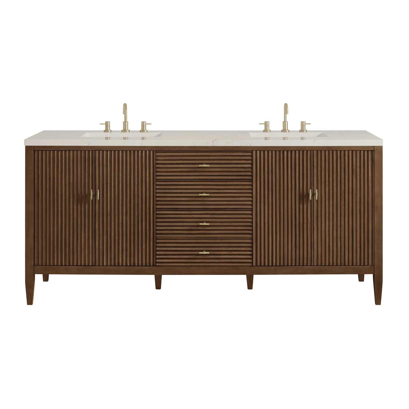 James Martin Myrrin 72" Double Bathroom Vanity, Mid-Century Walnut, view 40
