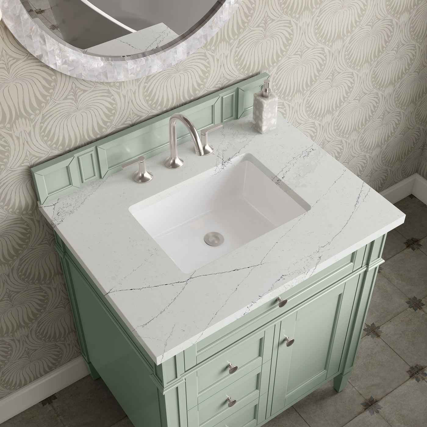 James Martin Brittany 30" Single Bathroom Vanity, Sage Green by James Martin