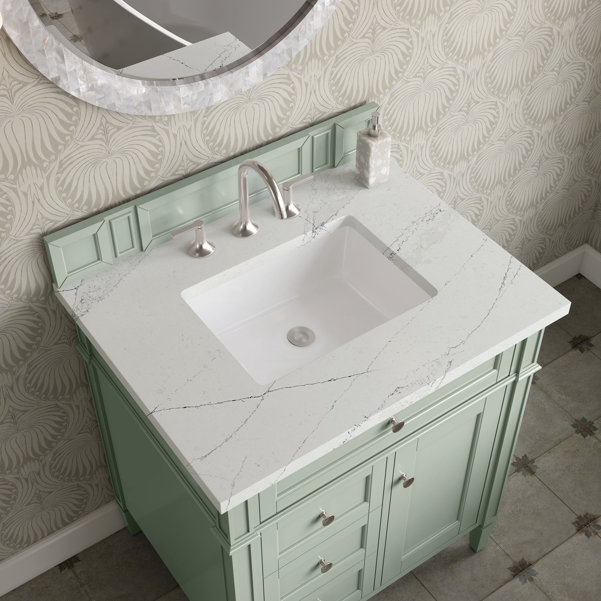 James Martin Brittany 30" Single Bathroom Vanity, Sage Green by James Martin