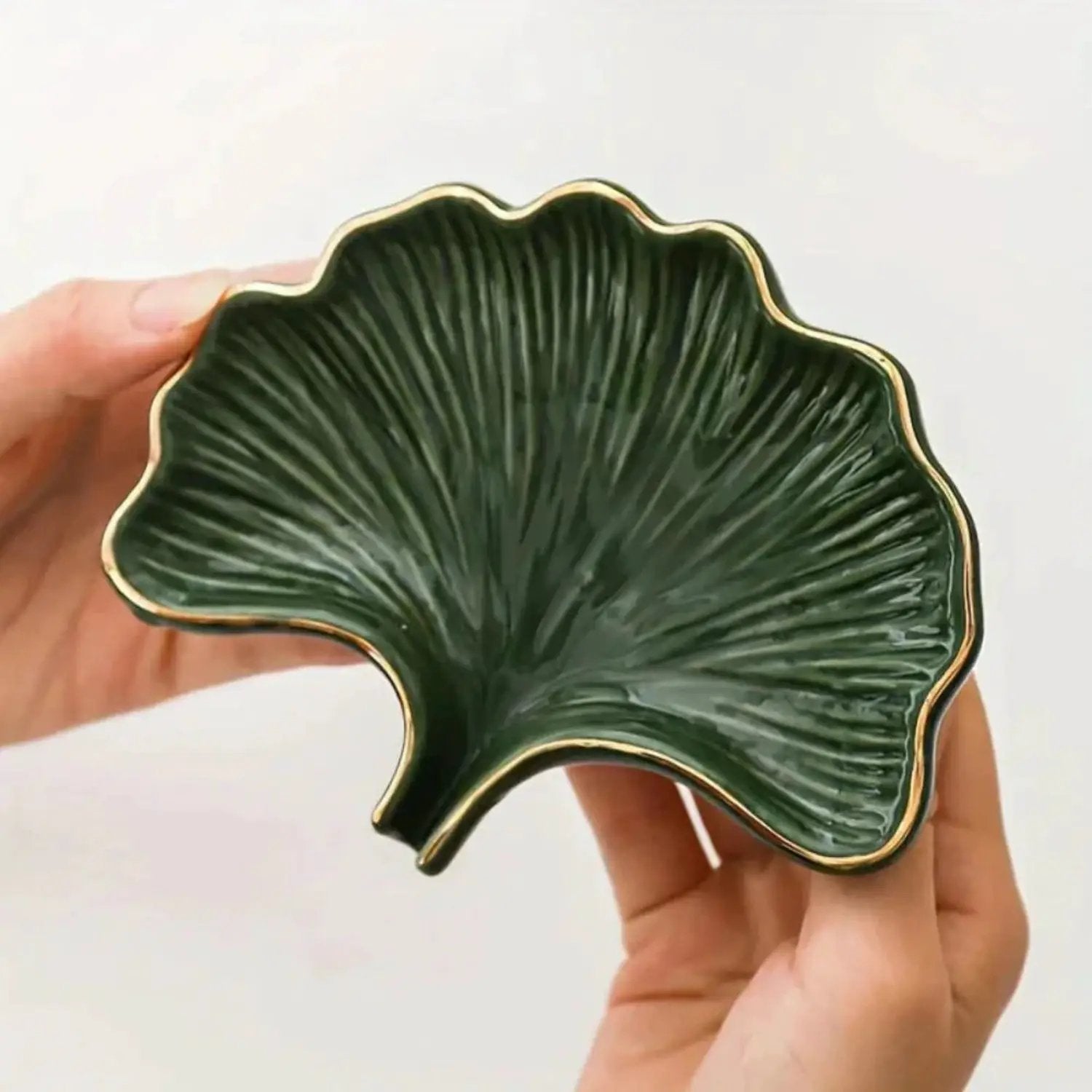 Soap Dish - Ceramic Golden Leaf by House Of Avana