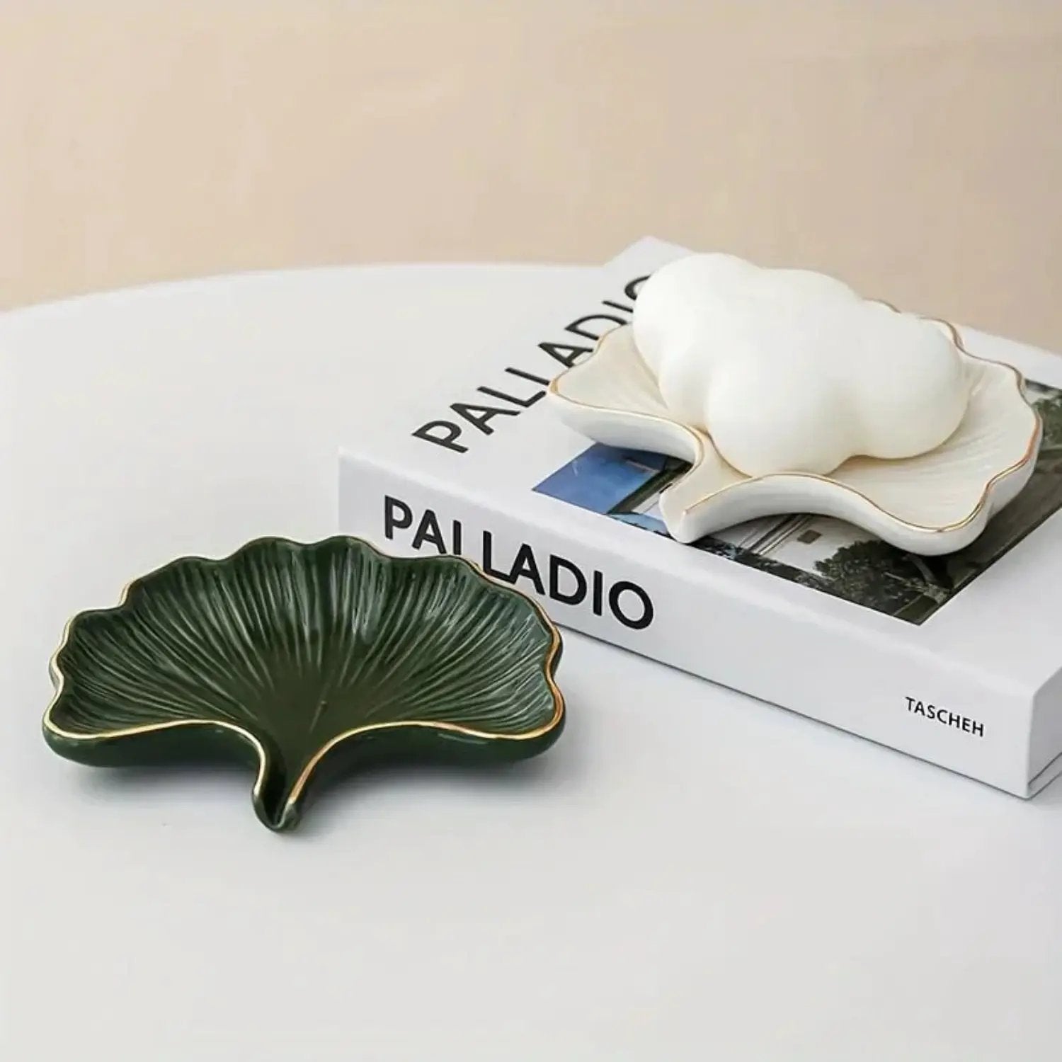 Soap Dish - Ceramic Golden Leaf by House Of Avana