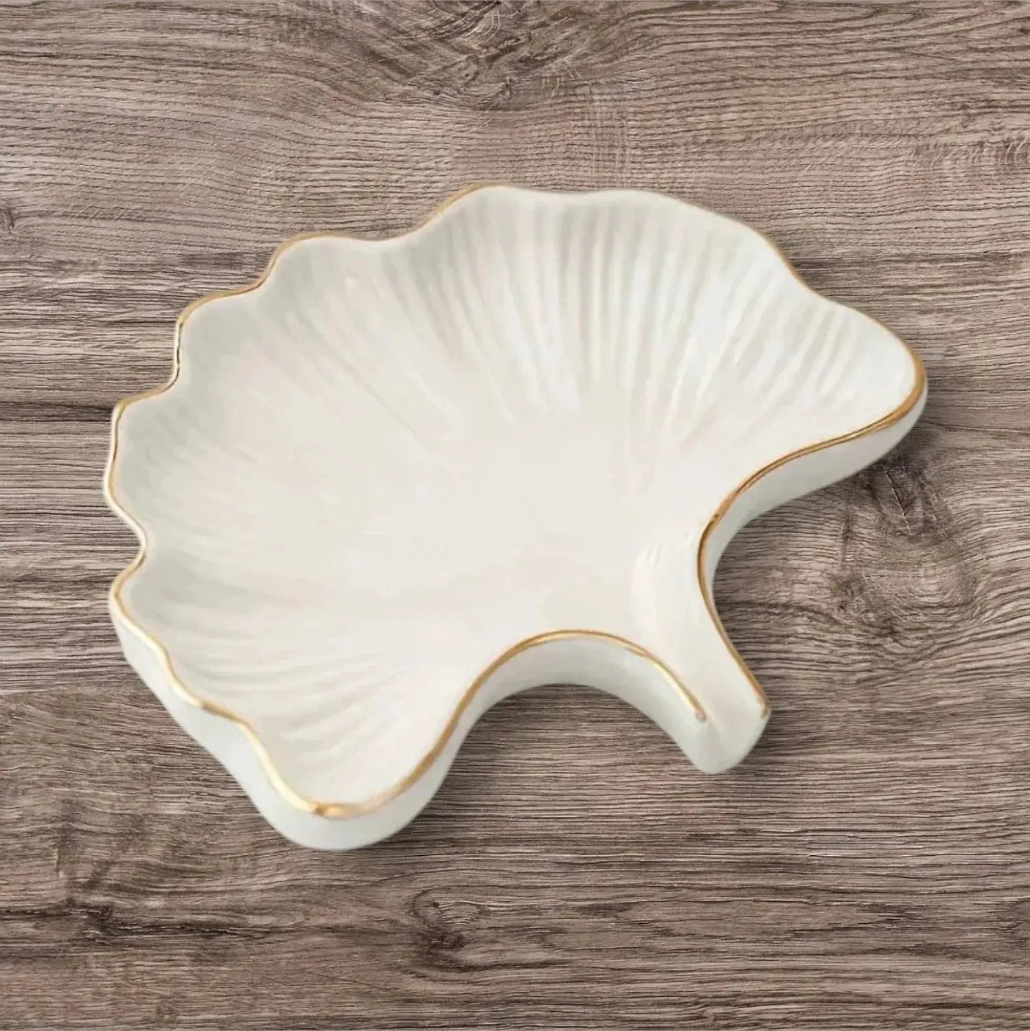 Soap Dish - Ceramic Golden Leaf by House Of Avana