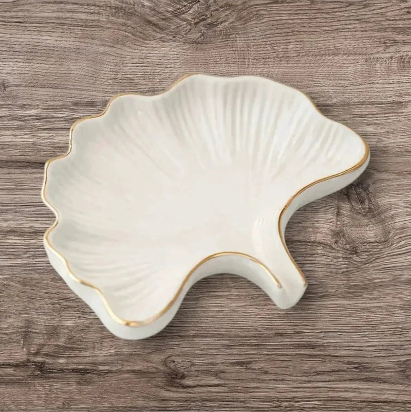 Soap Dish - Ceramic Golden Leaf by House Of Avana