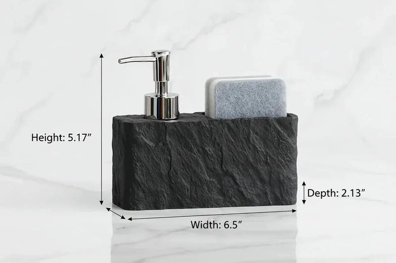 Soap Dispenser - Ceramic Black Natural by House Of Avana