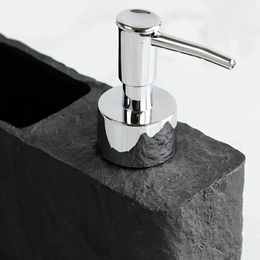 Soap Dispenser - Ceramic Black Natural by House Of Avana