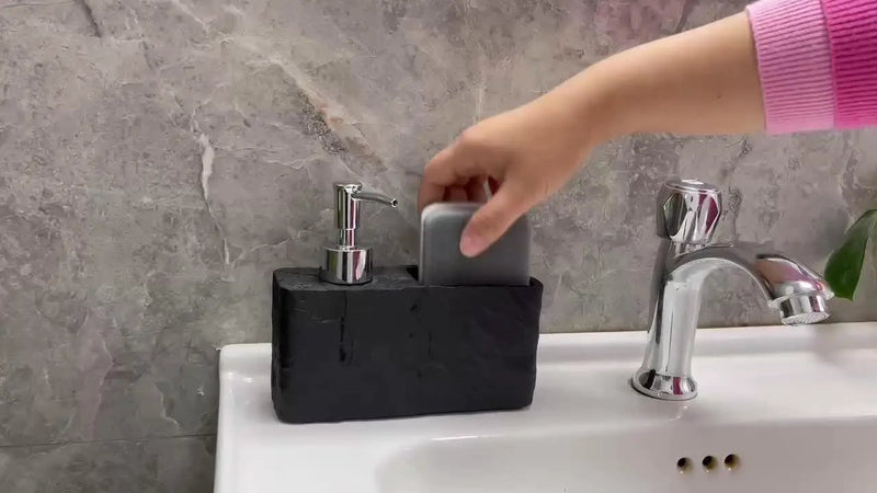 Soap Dispenser - Ceramic Black Natural by House Of Avana