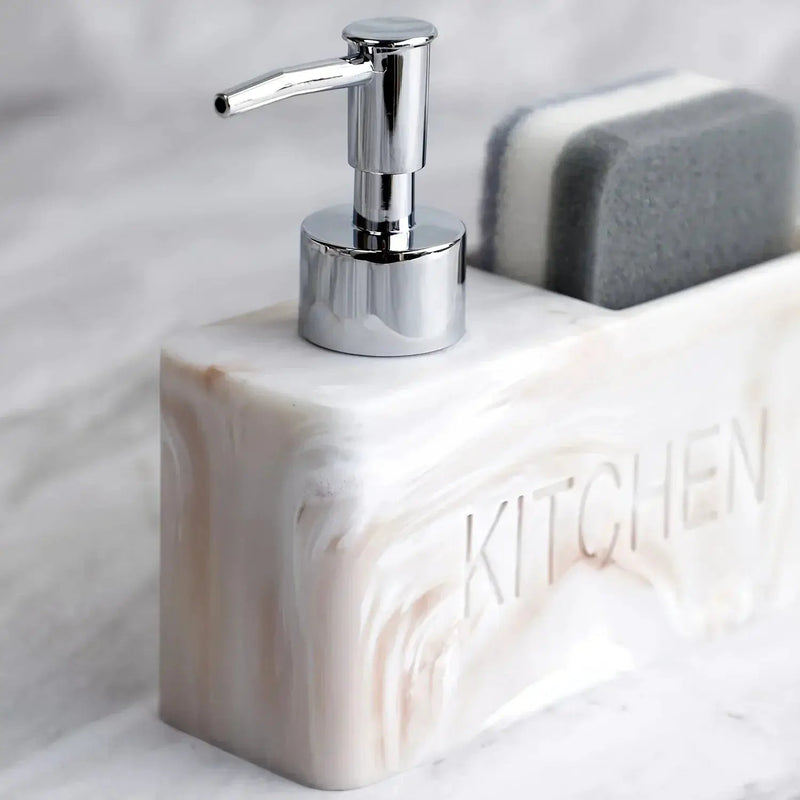 Soap Dispenser - Freestanding White Ceramic by House Of Avana