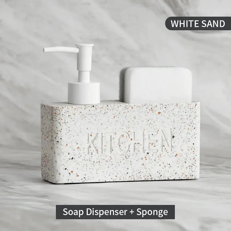 Soap Dispenser - Freestanding White Ceramic by House Of Avana