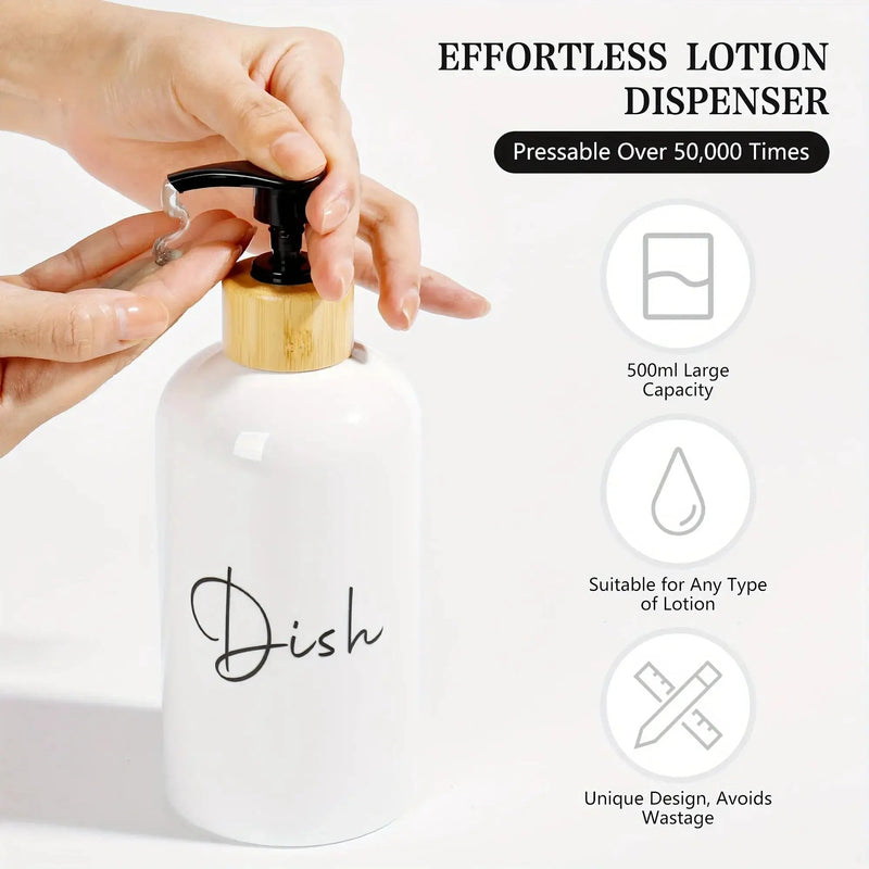 Soap Dispenser - Plastic Black & White 500ml by House Of Avana