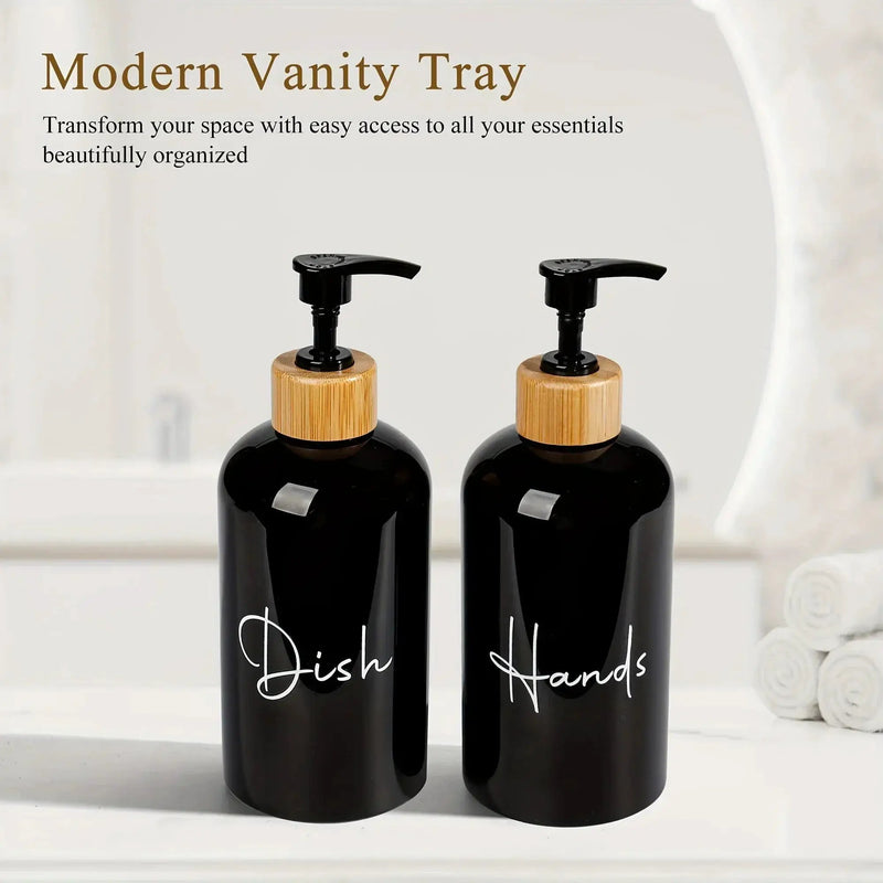 Soap Dispenser - Plastic Black & White 500ml by House Of Avana
