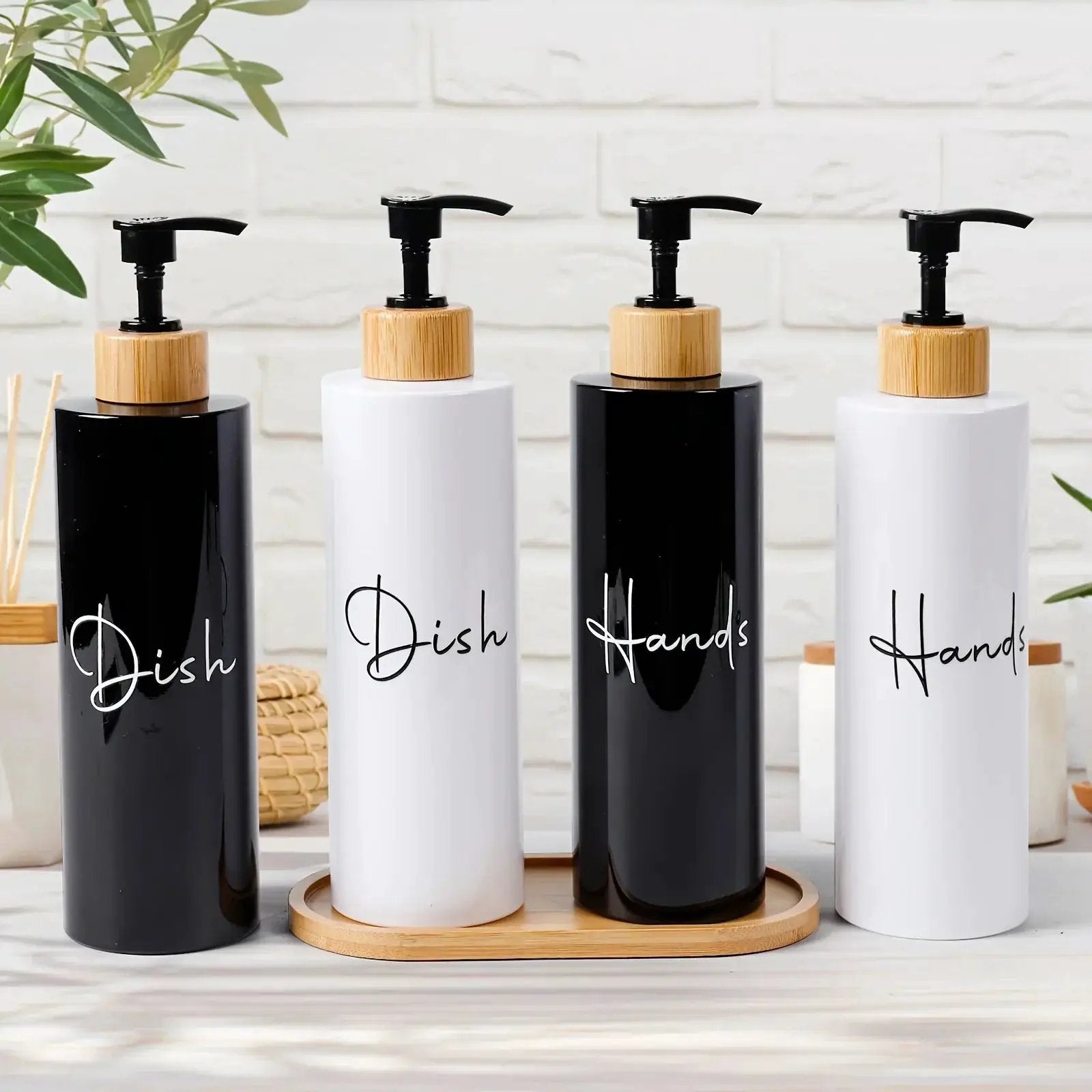 Soap Dispenser - Refillable Black Plastic by House Of Avana