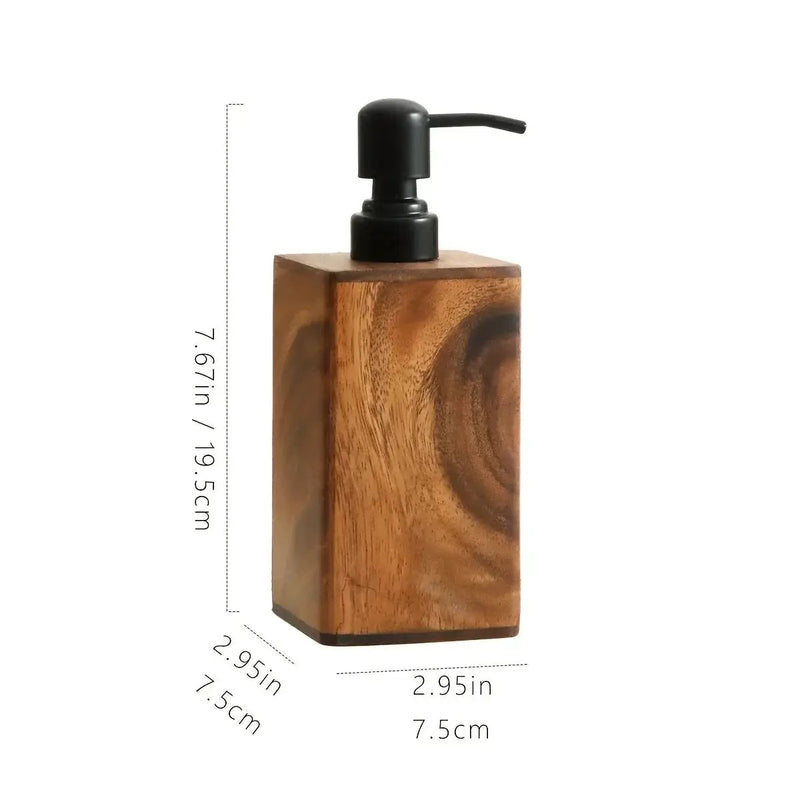Soap Dispenser - Stainless Steel Wooden 6.76oz by House Of Avana