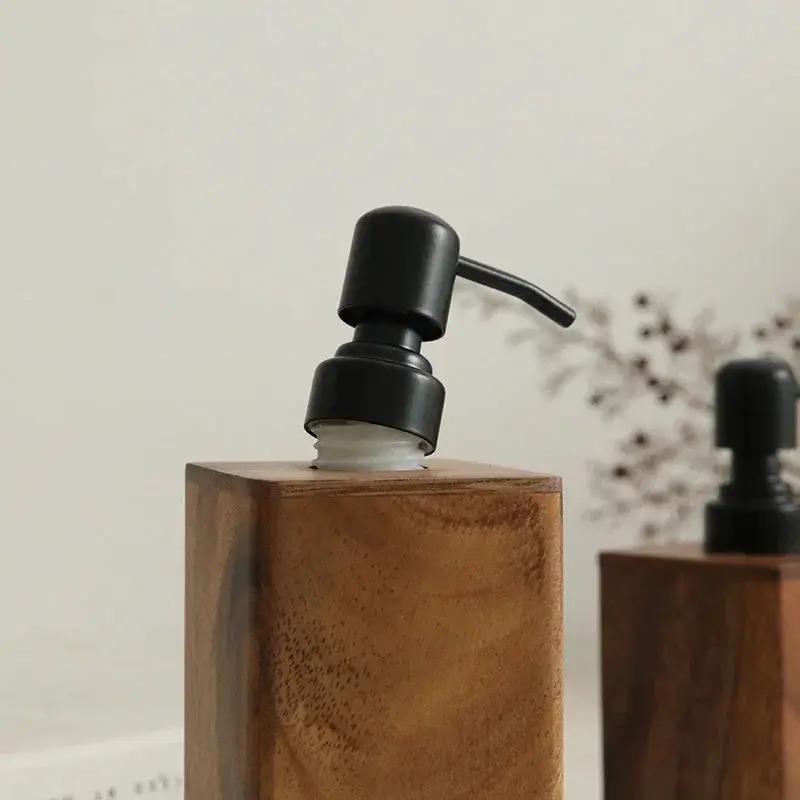 Soap Dispenser - Stainless Steel Wooden 6.76oz by House Of Avana