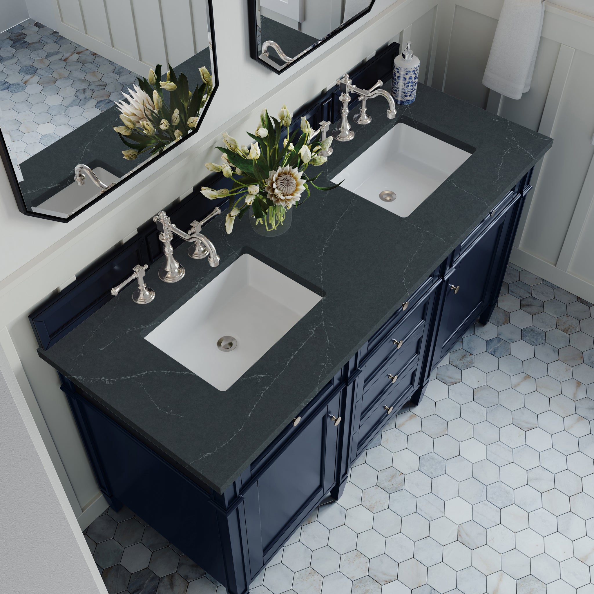 James Martin Brittany 60" Double Bathroom Vanity, Victory Blue, view 36