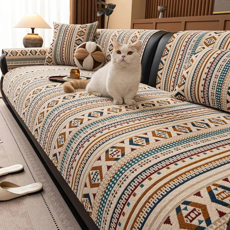 Sofa Cushion - Non-slip Chenille Geometric Multi-size by House Of Avana