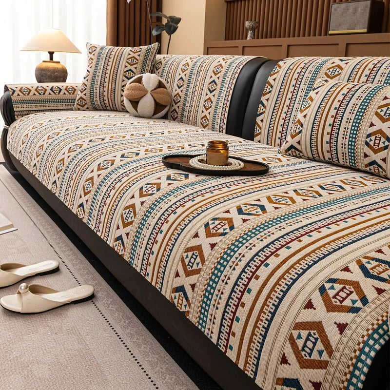 Sofa Cushion - Non-slip Chenille Geometric Multi-size by House Of Avana