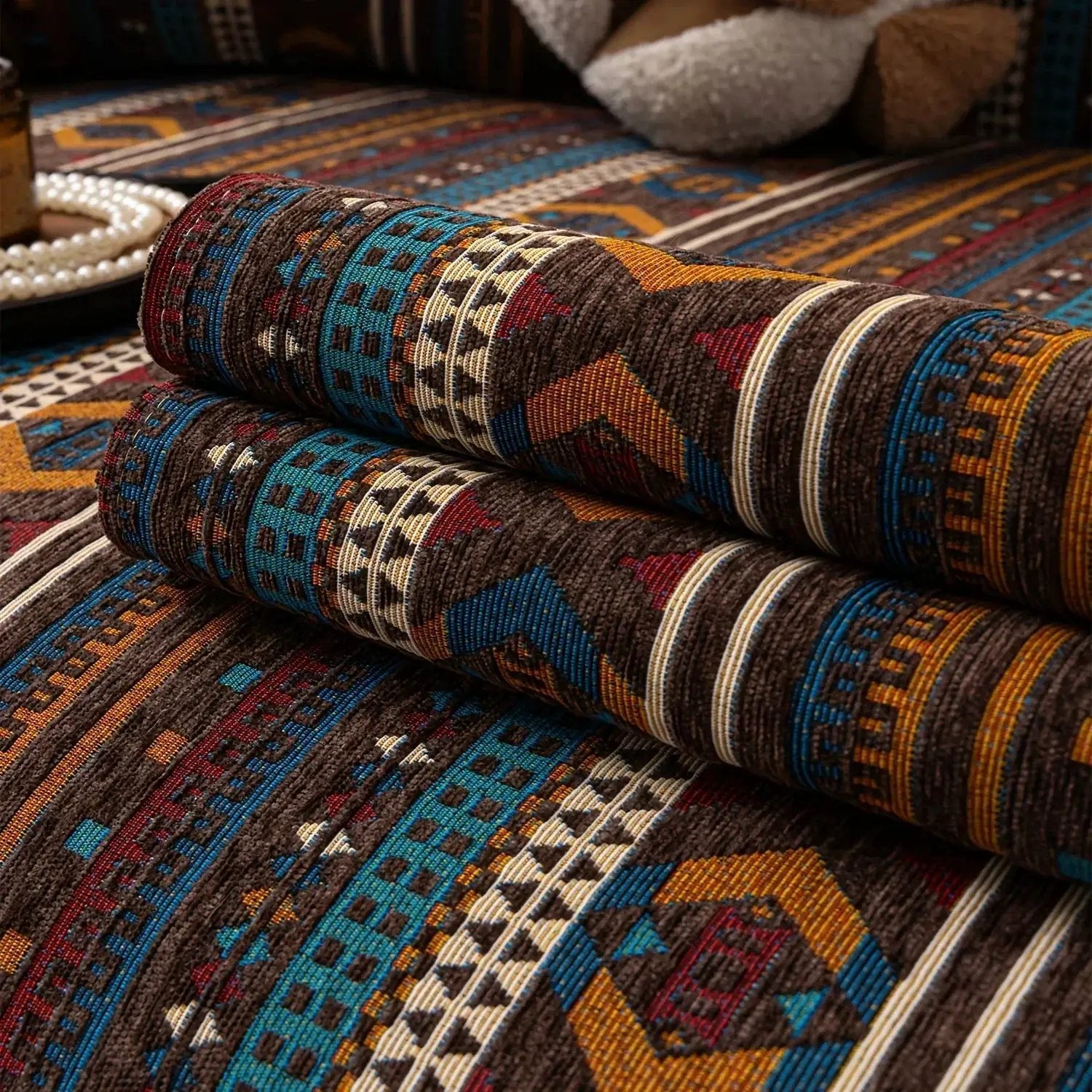 Sofa Cushion - Non-slip Chenille Geometric Multi-size by House Of Avana