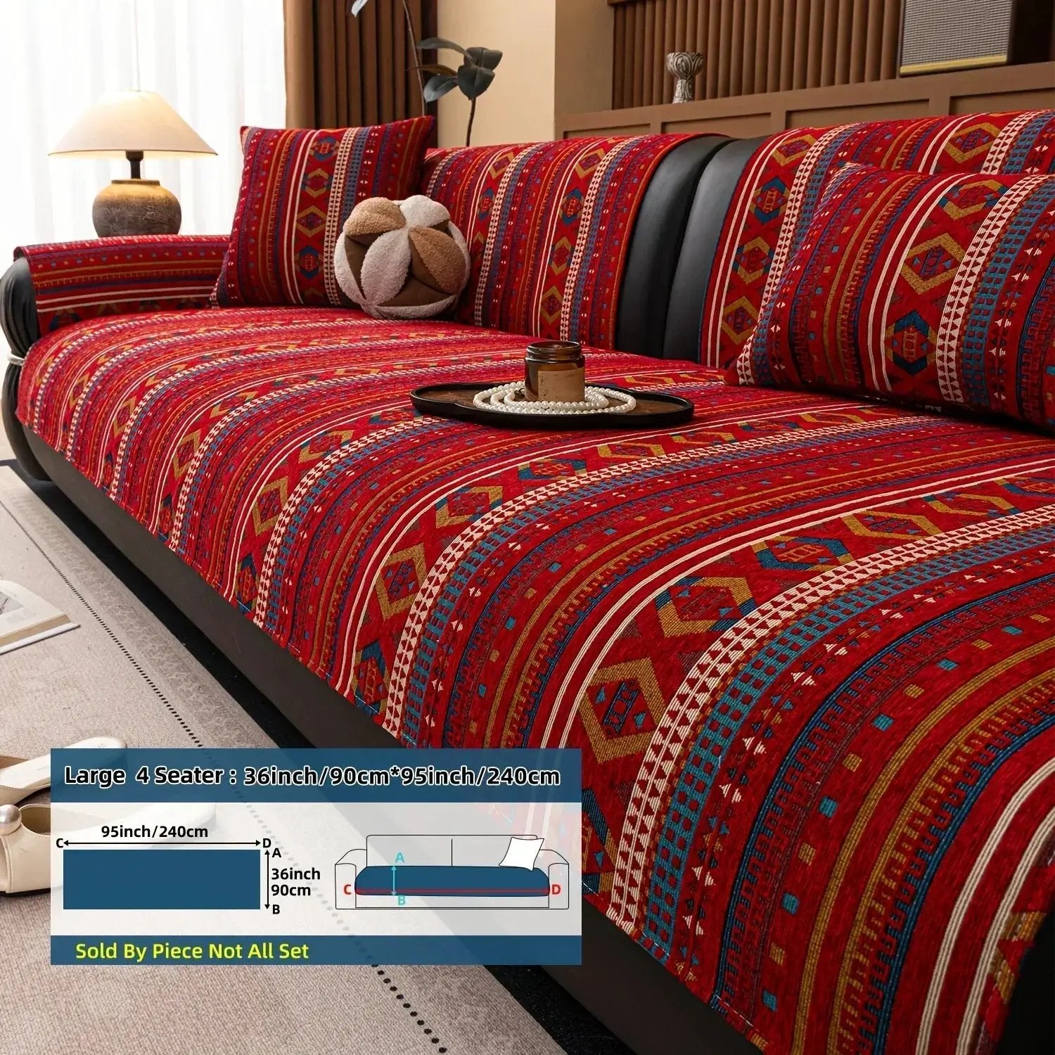 Sofa Cushion - Non-slip Chenille Geometric Multi-size by House Of Avana