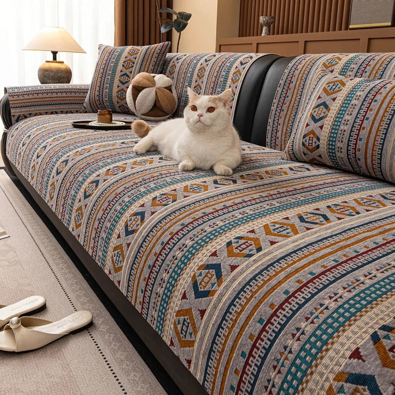 Sofa Cushion - Non-slip Chenille Geometric Multi-size by House Of Avana