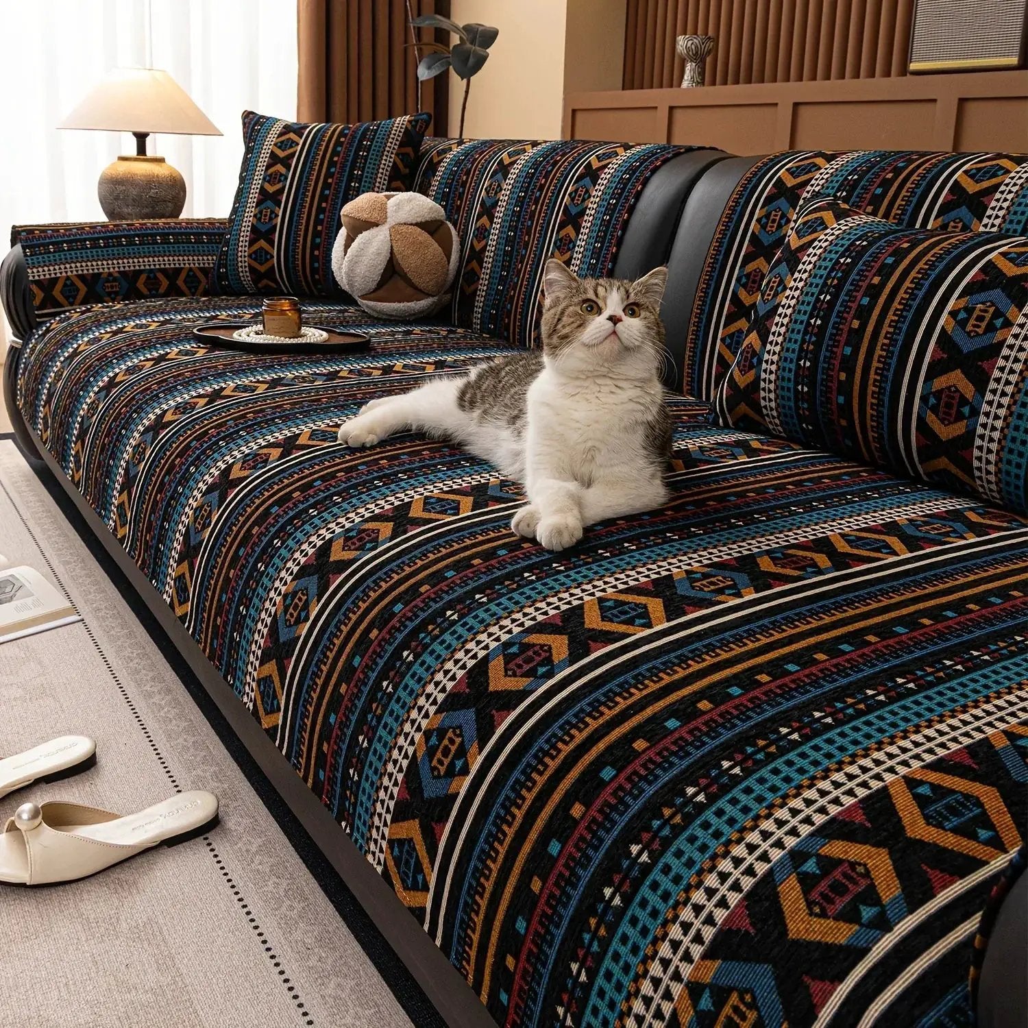 Sofa Cushion - Non-slip Chenille Geometric Multi-size by House Of Avana