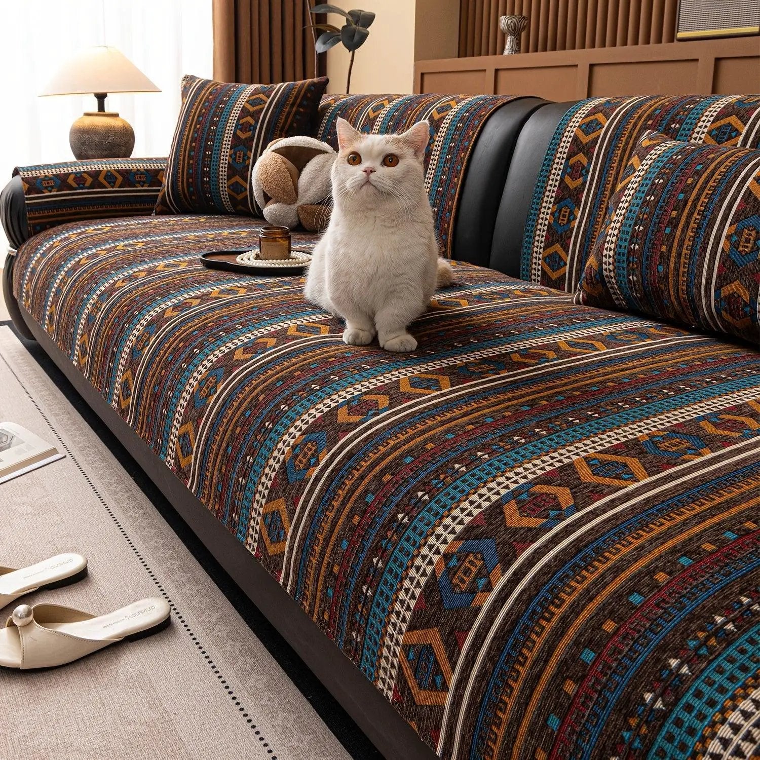 Sofa Cushion - Non-slip Chenille Geometric Multi-size by House Of Avana