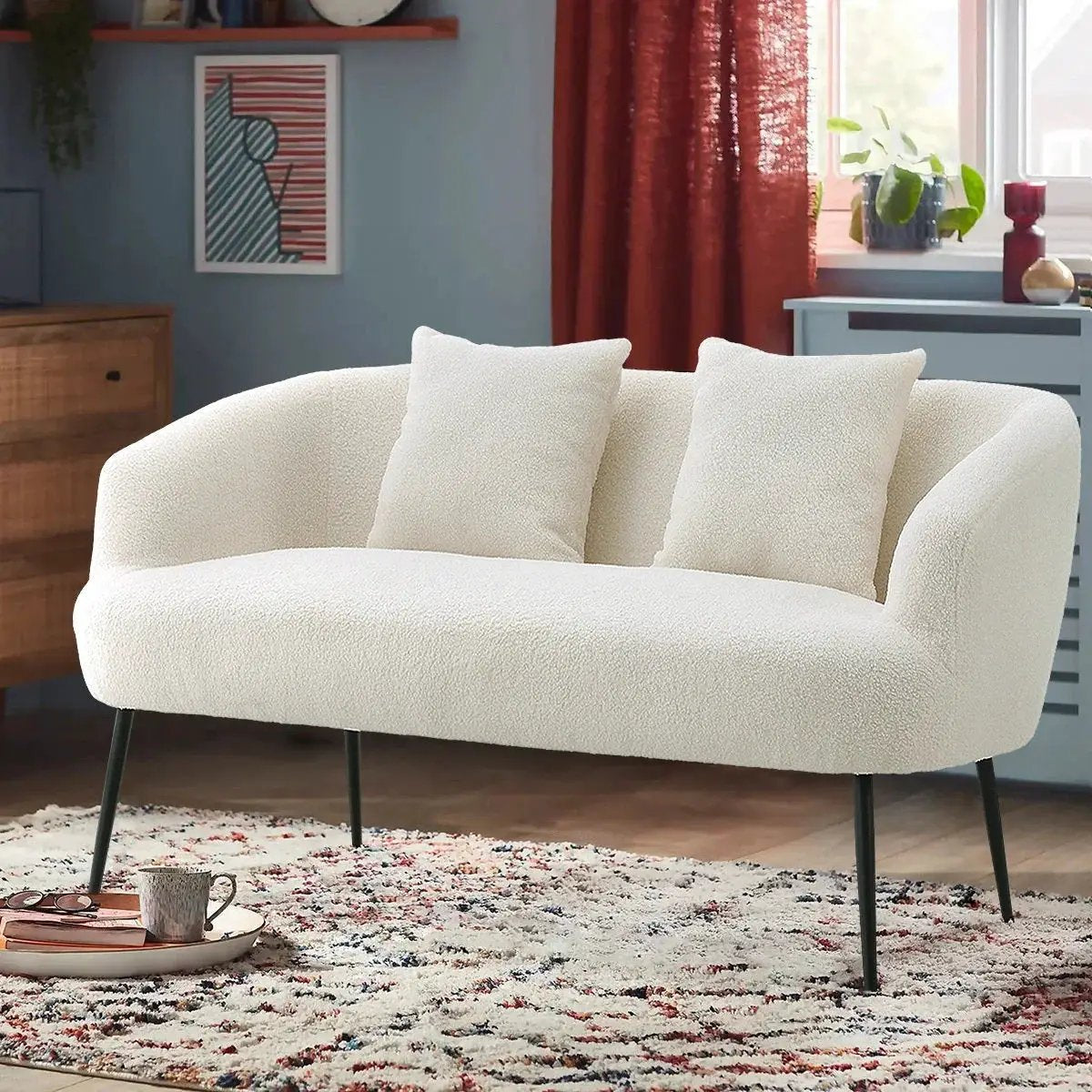Sofa - Leather White 2-Seater by House Of Avana