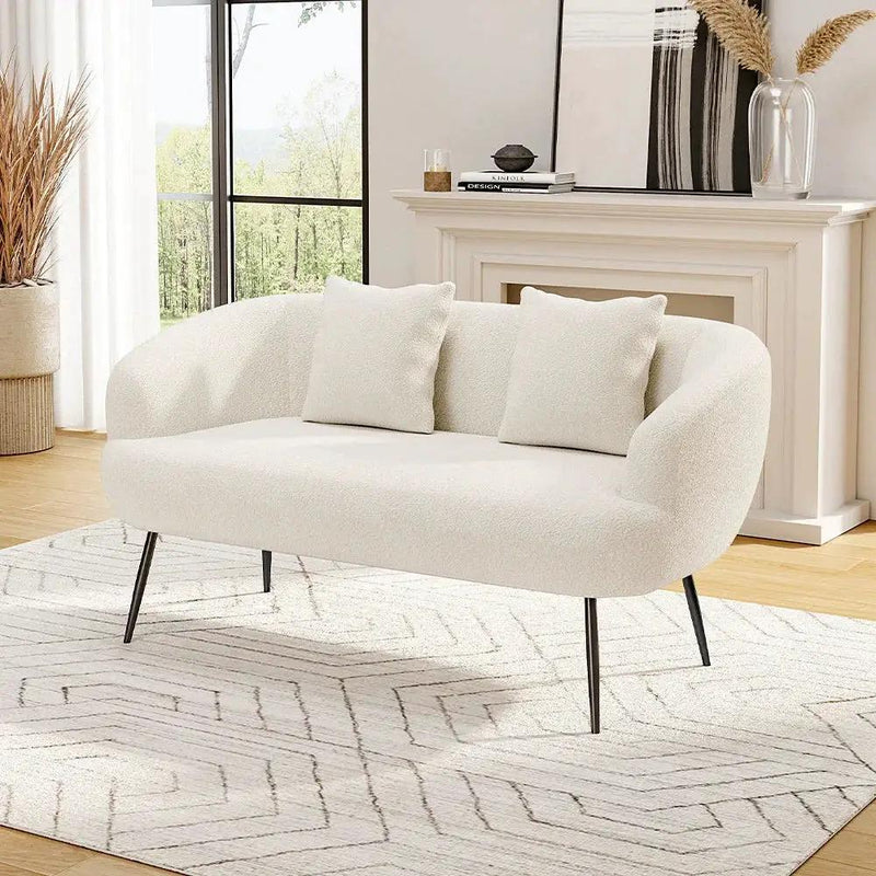 Sofa - Leather White 2-Seater by House Of Avana