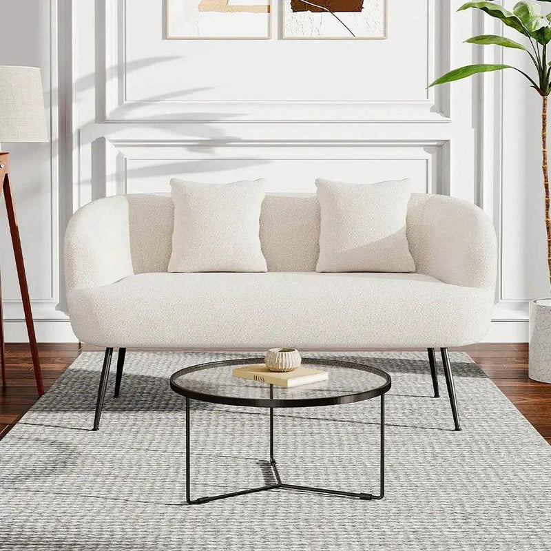 Sofa - Leather White 2-Seater by House Of Avana