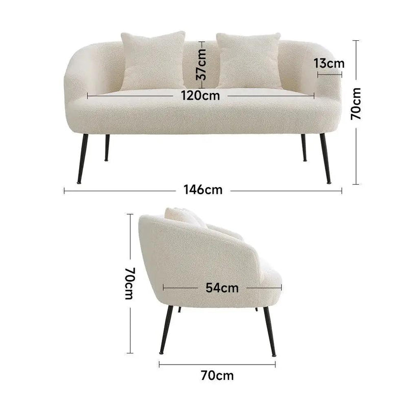 Sofa - Leather White 2-Seater by House Of Avana