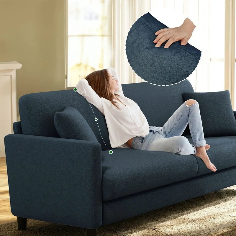 Sofa - Mid-Century White 3-Seater by House Of Avana