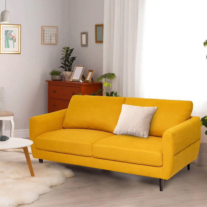 72 Inch Small Fabric Loveseat Sofa Couch with Wood Legs by DirectDeals