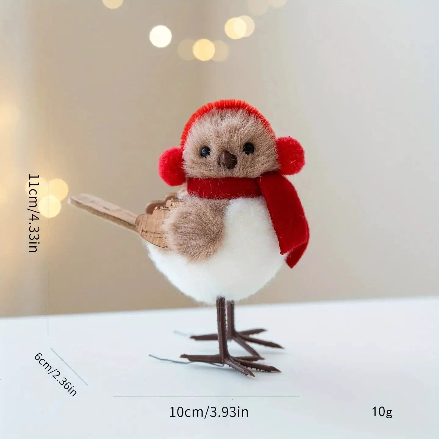 Soft Fabric Plush Bird Ornaments with Santa Hats - 3 Piece Set by House Of Avana