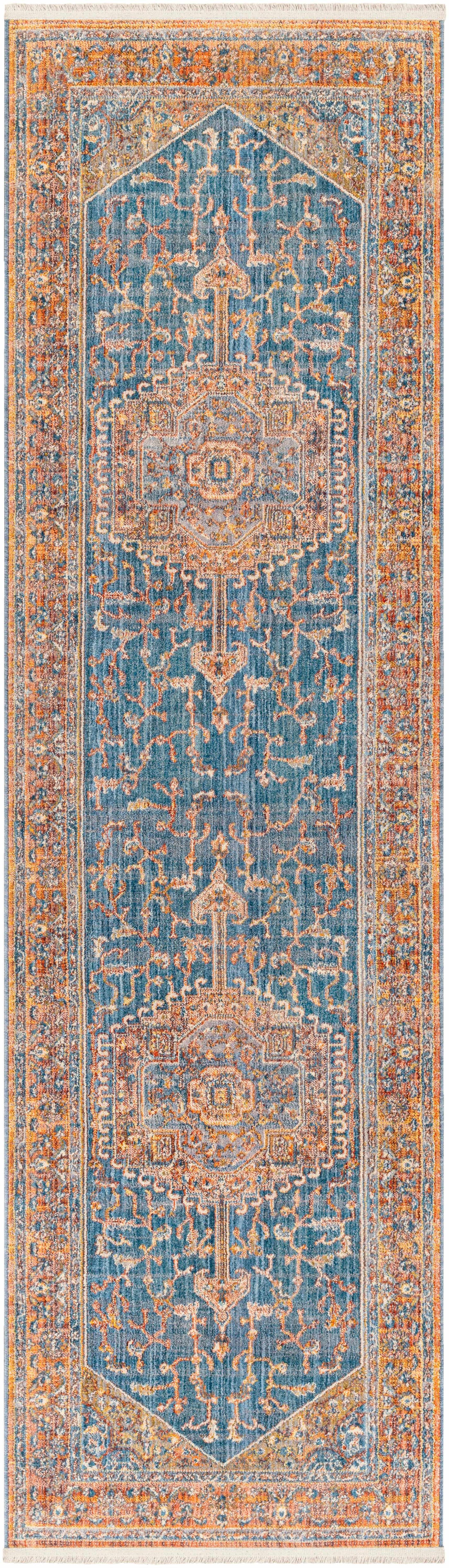 Solana Blue Medallion Area Carpet - Clearance by Boutique Rugs