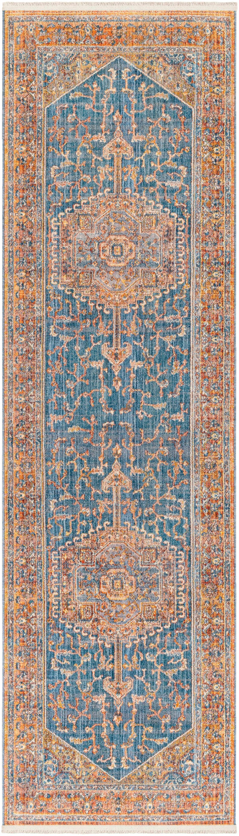 Solana Blue Medallion Area Carpet - Clearance by Boutique Rugs
