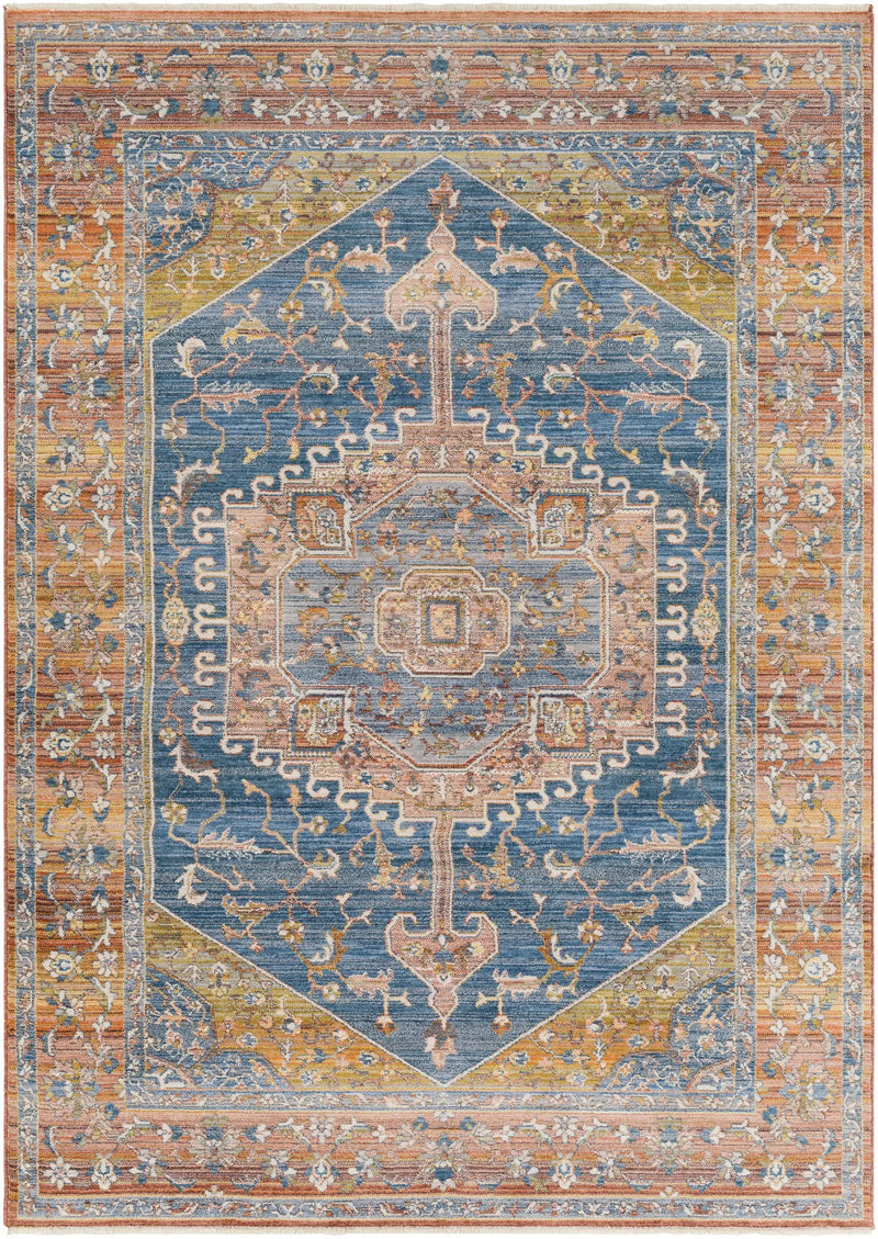 Solana Blue Medallion Area Carpet - Clearance by Boutique Rugs
