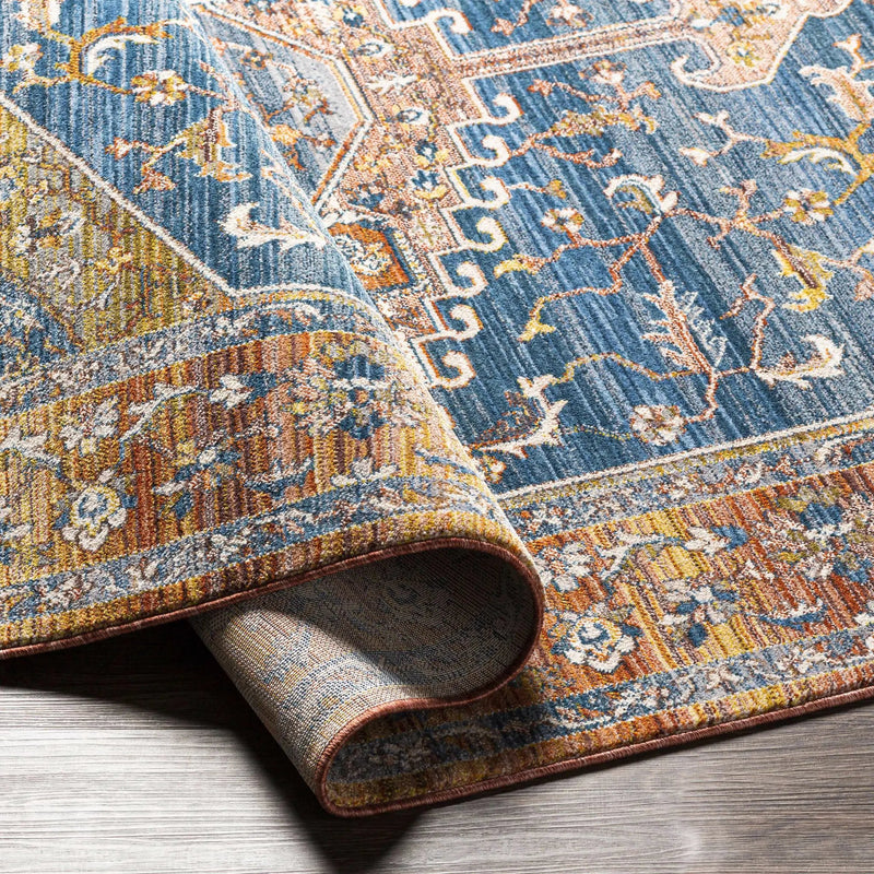 Solana Blue Medallion Area Carpet - Clearance by Boutique Rugs