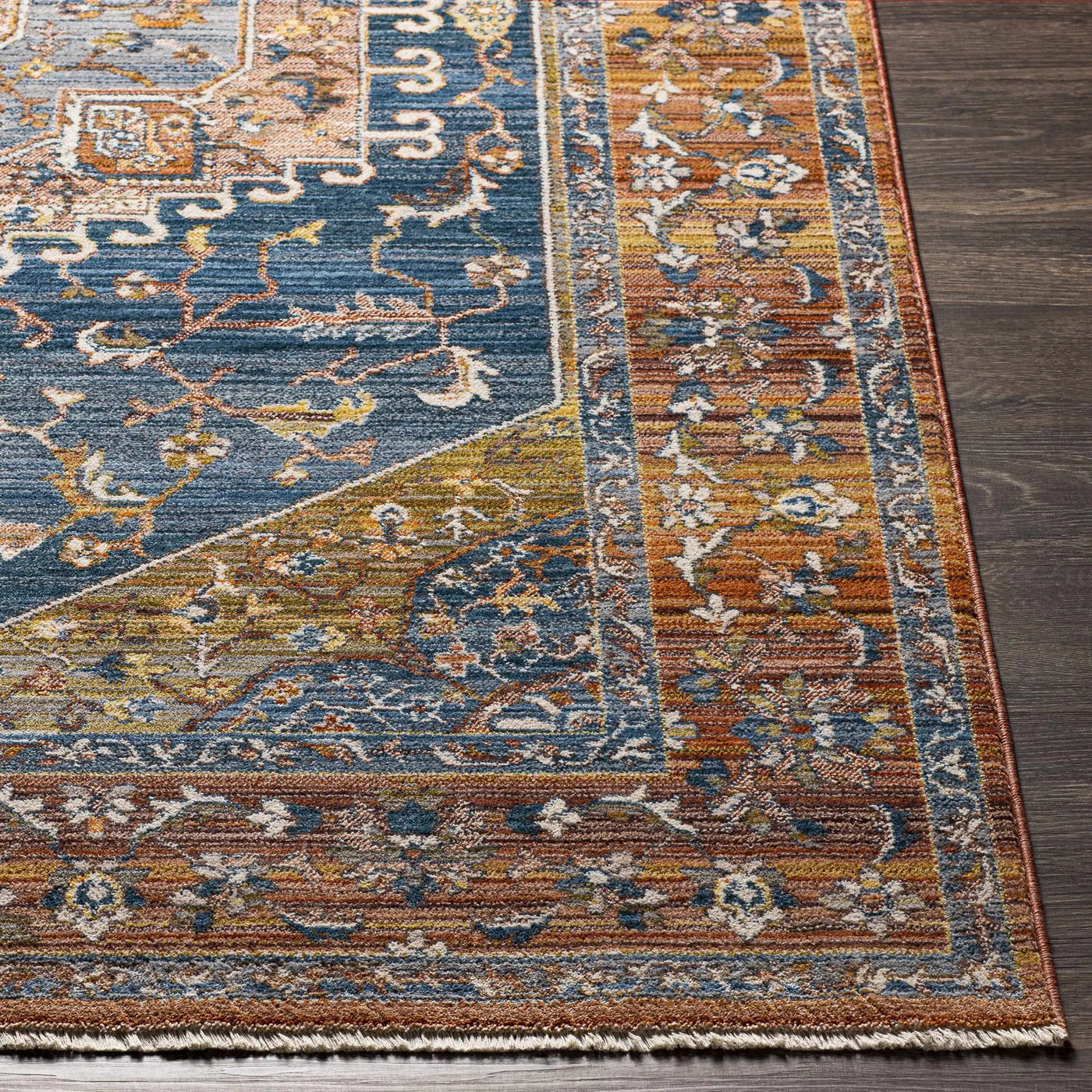 Solana Blue Medallion Area Carpet - Clearance by Boutique Rugs