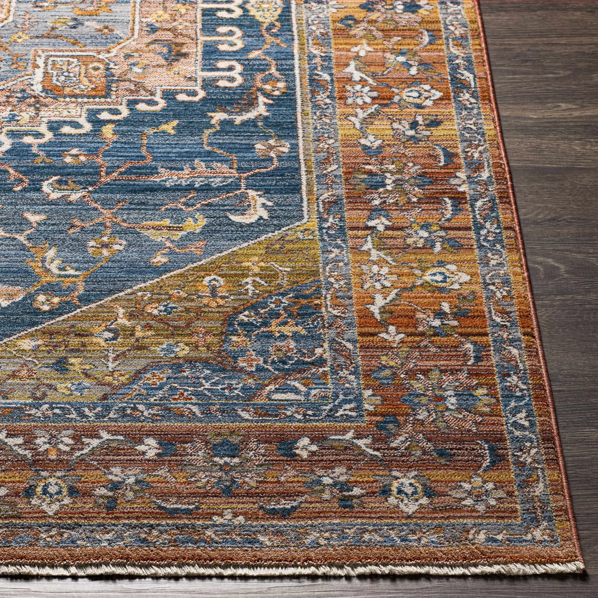 Solana Blue Medallion Area Carpet - Clearance by Boutique Rugs