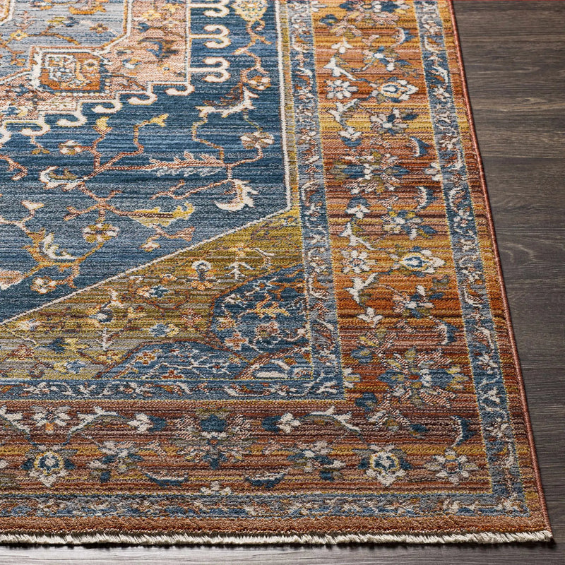 Solana Blue Medallion Area Carpet - Clearance by Boutique Rugs