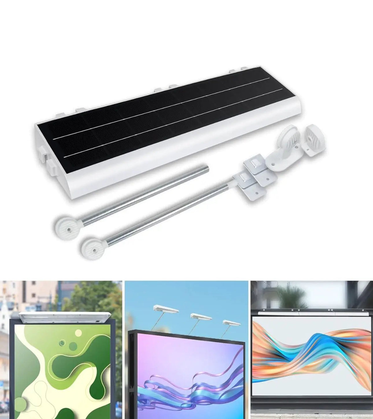 Solar Billboard Sign Lights Outdoor, 232 led Super Bright Sign light, Adjustable Bracket & Wall Mount 2-in-1 Commercial Billboart Lighting for Bussiness, Real Estate, Shop, Bus Stop, HOA, Highway Signs by Outdoor Solar Outlet