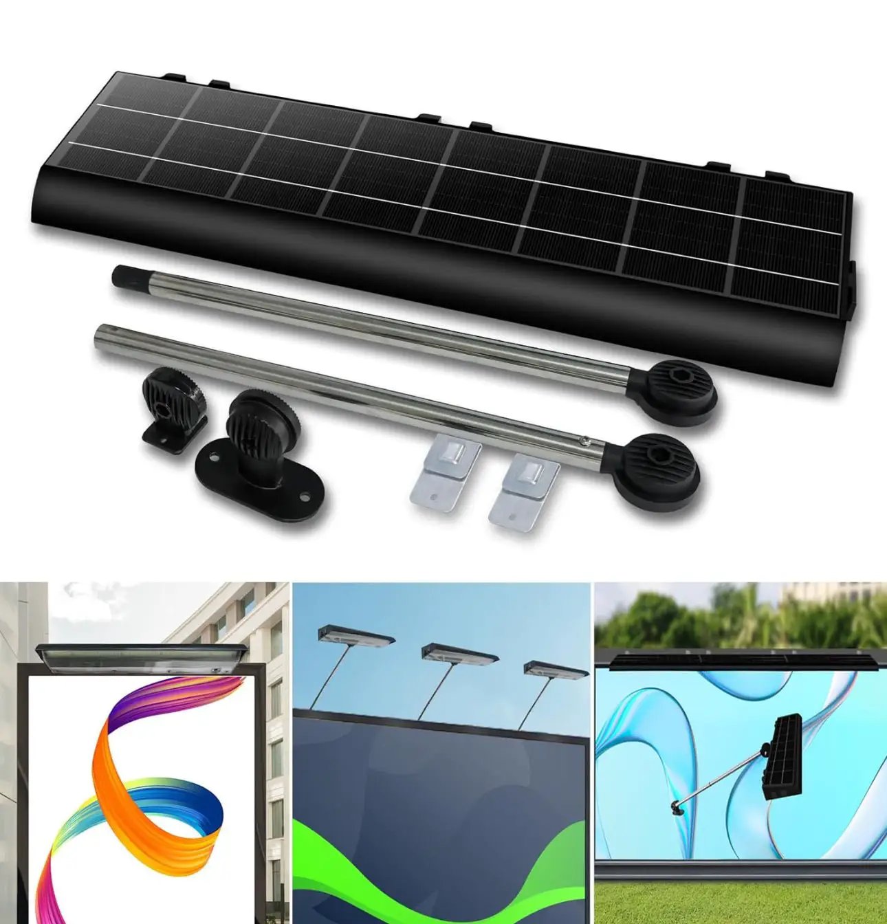 Solar Billboard Sign Lights Outdoor, 232 led Super Bright Sign light, Adjustable Bracket & Wall Mount 2-in-1 Commercial Billboart Lighting for Bussiness, Real Estate, Shop, Bus Stop, HOA, Highway Signs by Outdoor Solar Outlet