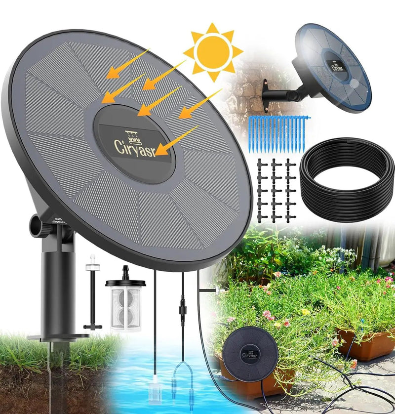 Solar Drip Irrigation System Kit, Automatic Watering System with 6 Timer Modes With 15 Heads by Outdoor Solar Outlet