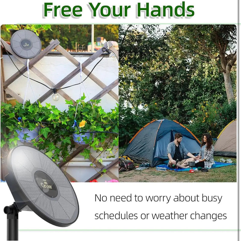 Solar Drip Irrigation System Kit, Automatic Watering System with 6 Timer Modes With 15 Heads by Outdoor Solar Outlet
