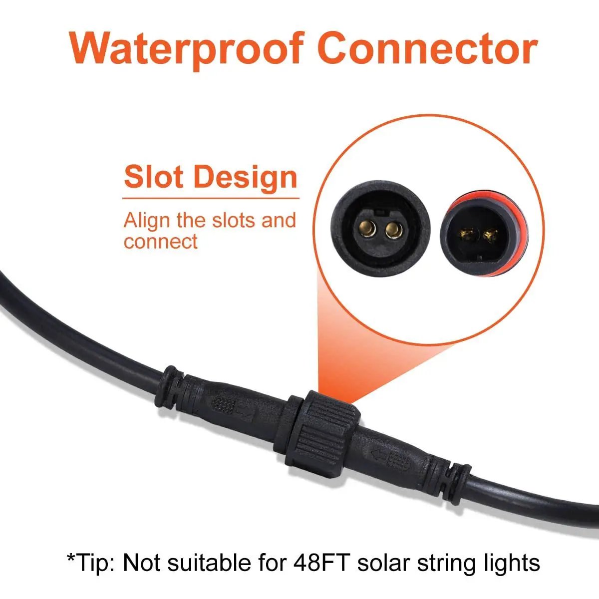 Solar Extension Cable 5m16.4 Feet Extender Wires Cords Two Core with Plug Waterproof IP65 for Solar Flood Lights Solar Street Lights by Outdoor Solar Outlet