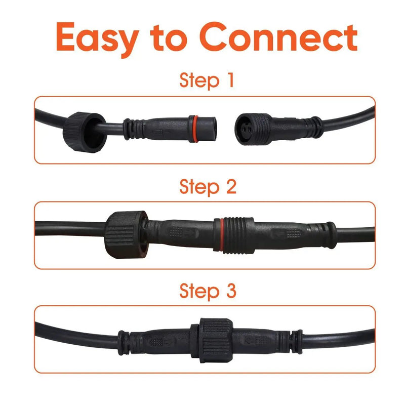 Solar Extension Cable 5m16.4 Feet Extender Wires Cords Two Core with Plug Waterproof IP65 for Solar Flood Lights Solar Street Lights by Outdoor Solar Outlet