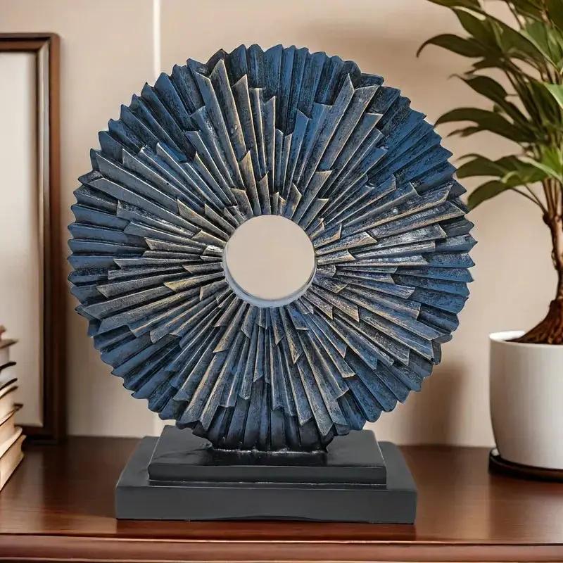Abstract Sunburst Decorative Sculpture with Stand by House Of Avana