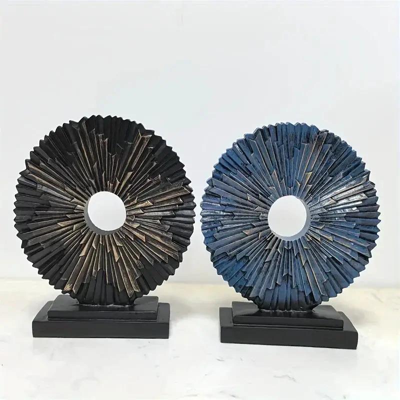 Abstract Sunburst Decorative Sculpture with Stand by House Of Avana