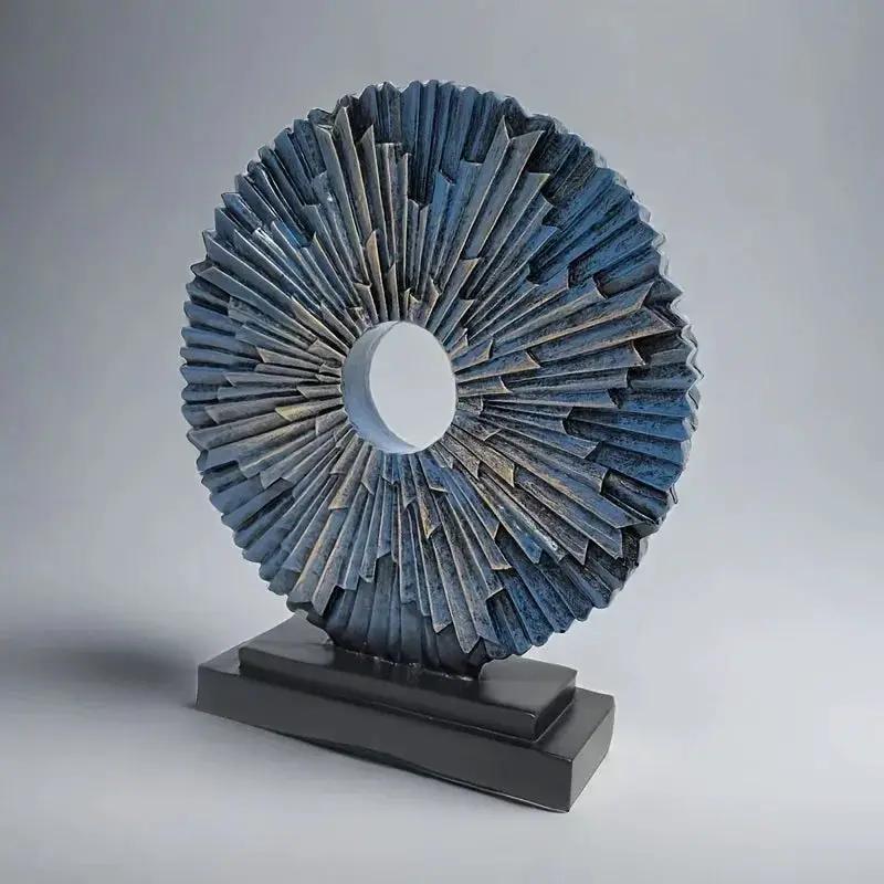 Abstract Sunburst Decorative Sculpture with Stand by House Of Avana